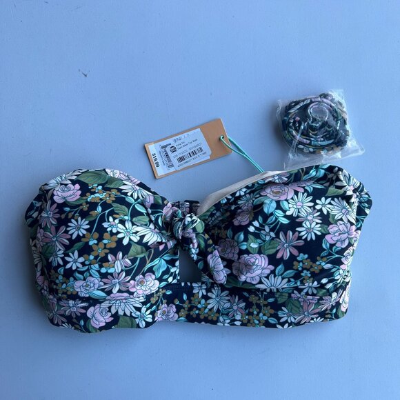 Kona Sol Women's Sweet Meadows Ditsy Bandeau Bikini Top Floral Small - Picture 2 of 6